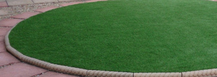 Artificial Grass Lawn round shape - landscaping services Dorset
